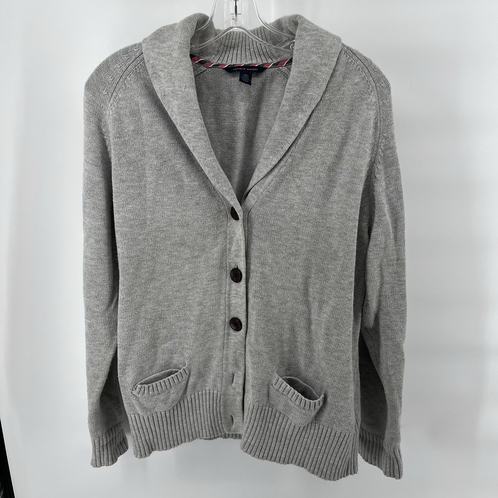 Tommy Hilfiger Gray Cardigan Sweater Size‎ XL